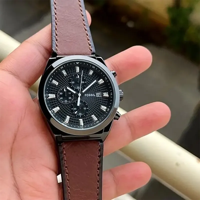 Fossil Everett Chronograph Black Dial Men's Watch- FS5799